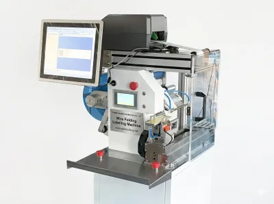 半自動電線折疊貼標機,適用線徑4-10mm,貼標速度900-1000pcs/H JW-T107 - 膠帶纏繞機 (通用)