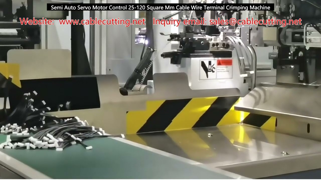 半自動伺服馬達控制 25-120 平方毫米電纜線端子壓接機