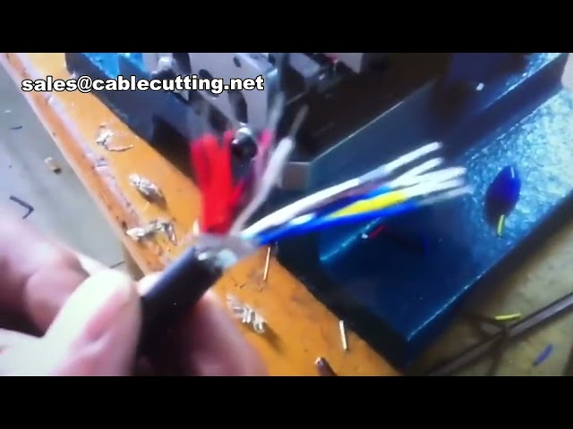 氣動電纜剝線扭線機｜5線並列手動扭線剝線機｜工廠自動化設備